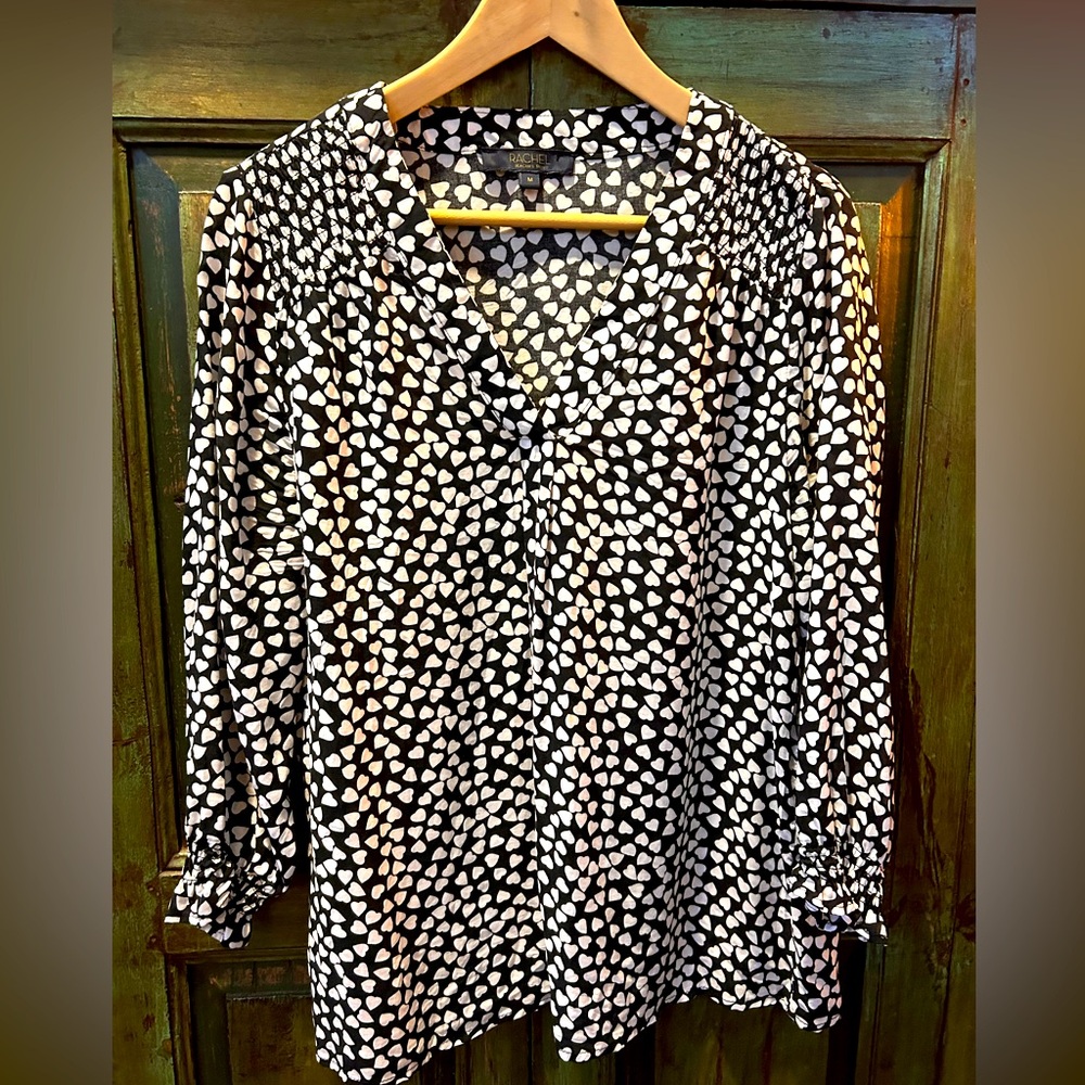 Black & White Heart Rachel Roy Blouse